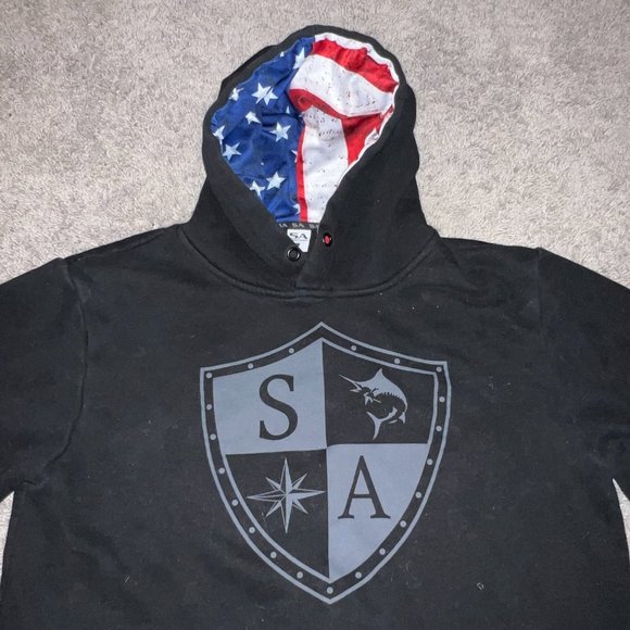 Soul of Adventure Men's Classic Hoodie American Flag Shield Large SA Fishing - Picture 3 of 7